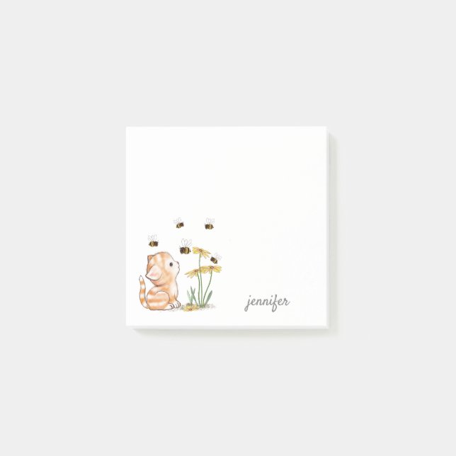 Bloco De Notas Posto de Kitten Personalizado Notas (Frente)