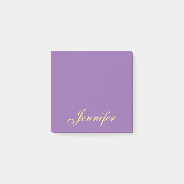 Bloco De Notas Posto de Script Purple Personalizado - Notas Adici (Frente)