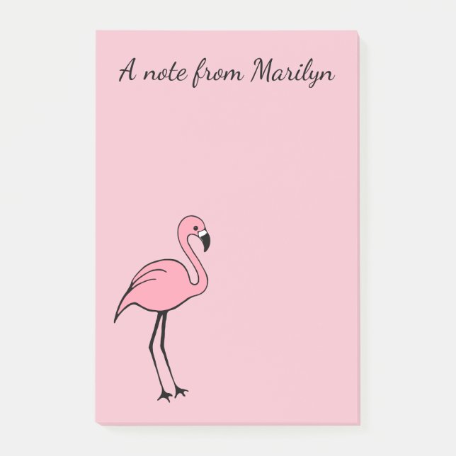 Bloco De Notas Posto Flamingo Cor-de-Rosa Personalizado  Notas Pr (Frente)