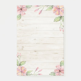 Bloco De Notas Posto Floral de Aquarela Rosa Elegante Cor-de-Água