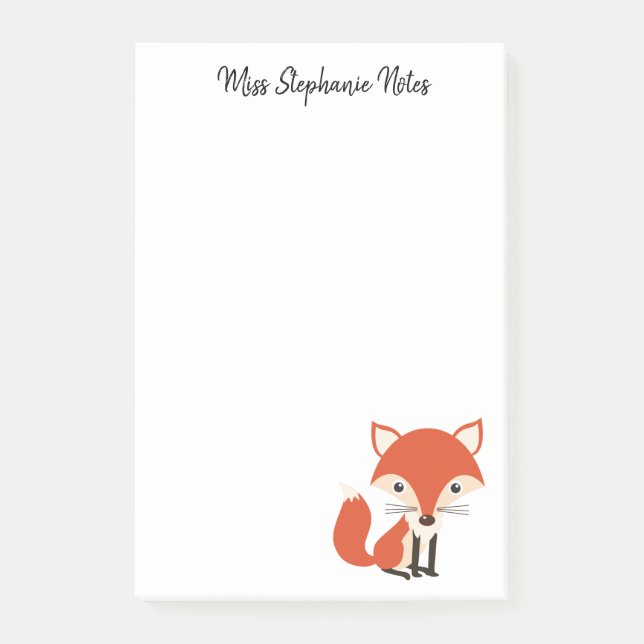 Bloco De Notas Posto Fox Cute Notas para o Class-Office-College (Frente)