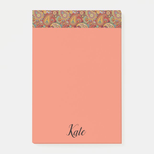Bloco De Notas Posto-it Notes Paisley (Frente)