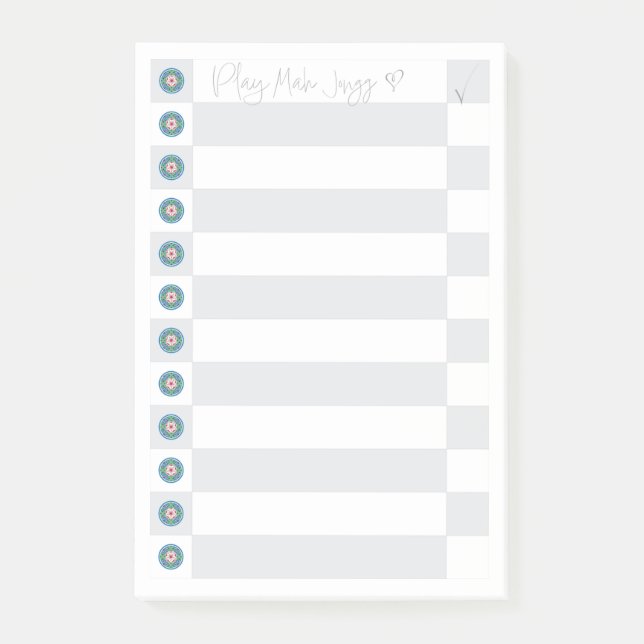 Bloco De Notas Posto Mah Jongg (Frente)