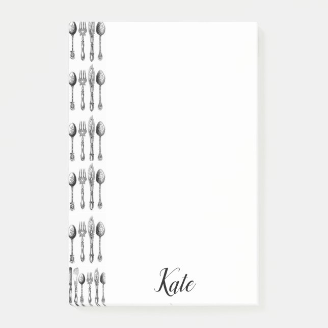 Bloco De Notas Posto Notas Colheres Utensílios (Frente)