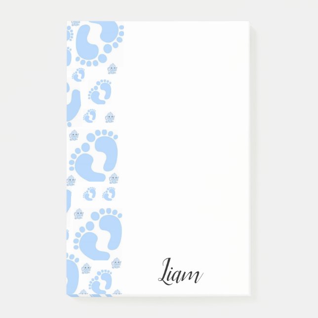 Bloco De Notas Posto Notas de Bebê Feet Boy Elephant (Frente)