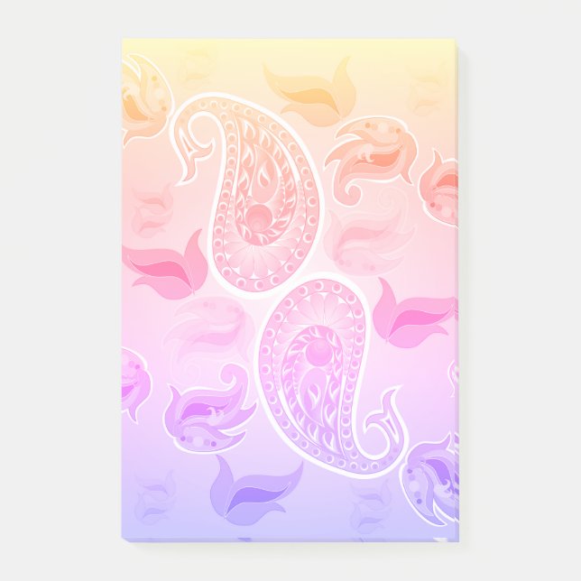 Bloco De Notas Posto Pastel Paisley-It (Frente)