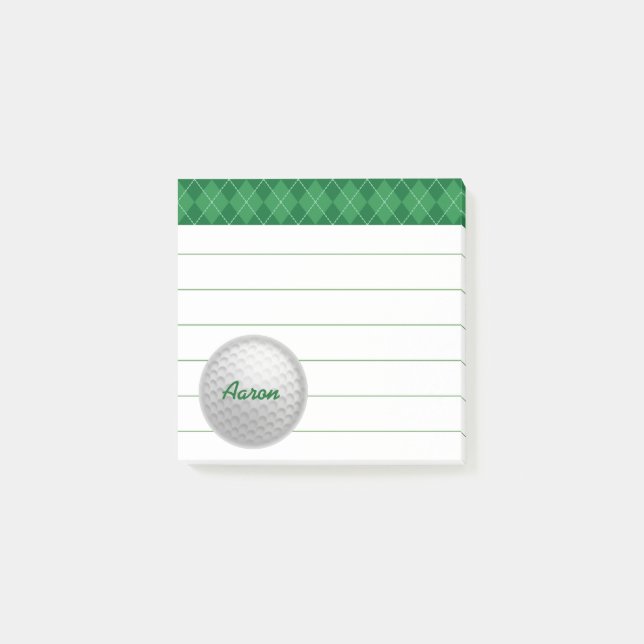 Bloco De Notas Posto Personalizado De Golfe Personalizado Que Not (Frente)