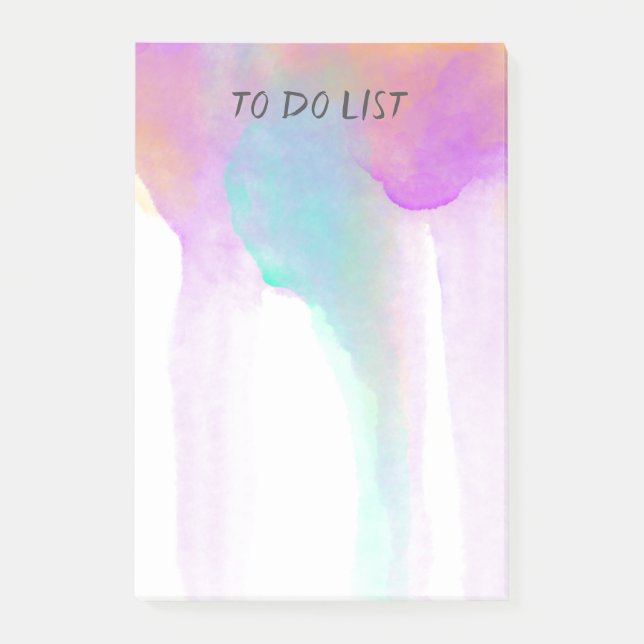 Bloco De Notas posto personalizado do design de aquarela bonito (Frente)