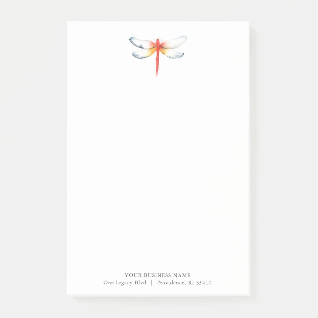 Bloco De Notas Posto Personalizado Nota Dragonfly Vermelha (Frente)