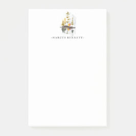 Bloco De Notas Posto Personalizado | Pinheiros de outono russos