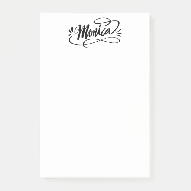 Bloco De Notas Posto personalizado que anota com o nome Monica (Frente)