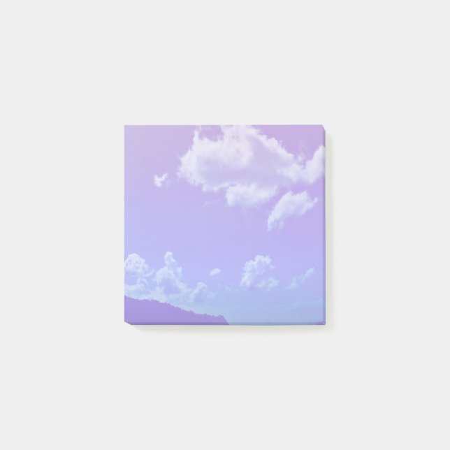 Bloco De Notas Posto-Ti Nota As Nuvens Montanhosas Cenário Roxo (Frente)