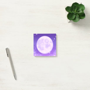 Bloco De Notas Posto-Ti Nota Carta Roxo-Lua Completa