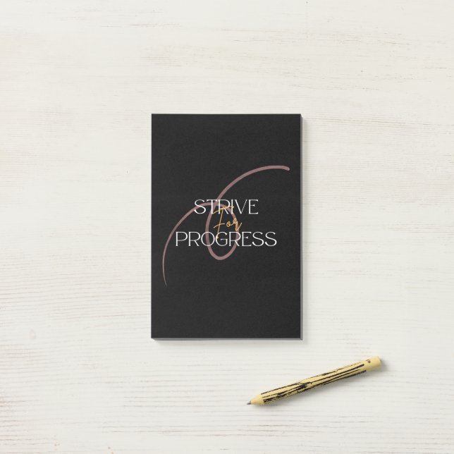 Bloco De Notas Posto-Ti Nota Esforço Para Progresso (Na mesa)