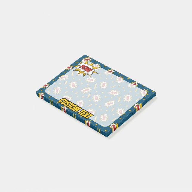 Bloco De Notas Pow Comic Sound Effect Pattern (Inclinado)