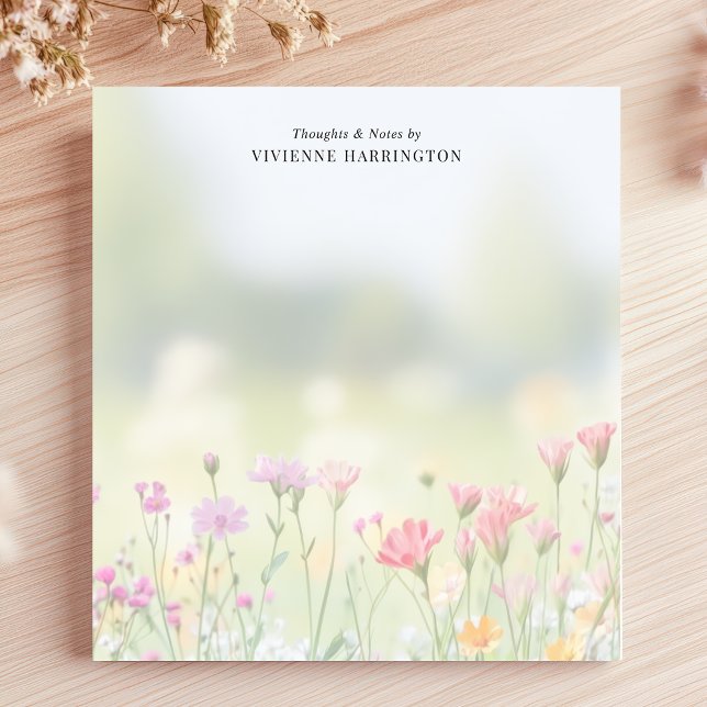 Bloco De Notas Prado de Flores Silvestres Suave Personalizado (Criador carregado)