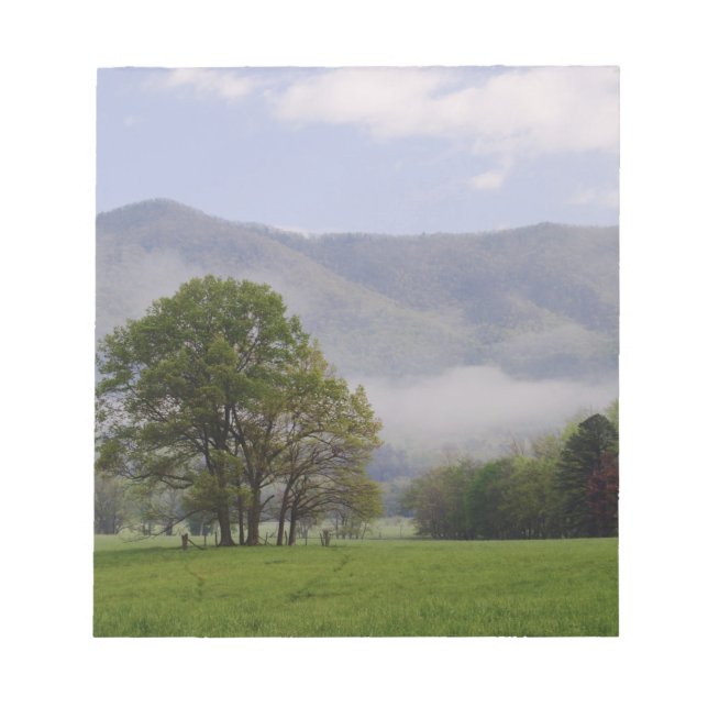 Bloco De Notas Prado enevoado e Rich Mountain, Cades Cove, (Frente)
