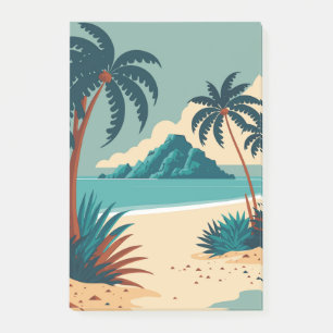Bloco De Notas Praia de desenhos animados tropicais de verão