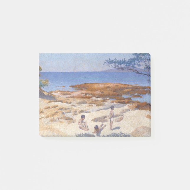 Bloco De Notas Praia em Cabasson France por Henri-Edmond Cross (Frente)