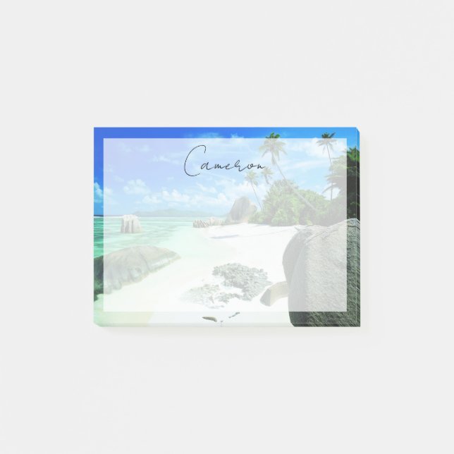 Bloco De Notas Praias Tropicais | Ilha La Digue (Frente)