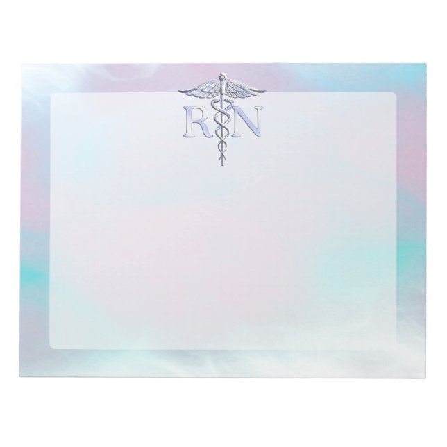 Bloco De Notas Prata Como RN Caduceus (Frente)