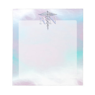 Bloco De Notas Prata Como RN Caduceus