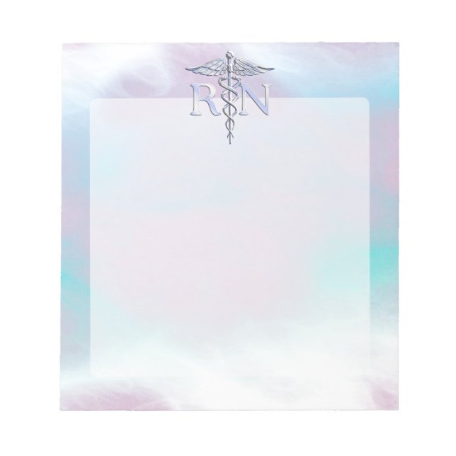 Bloco De Notas Prata Como RN Caduceus (Frente)