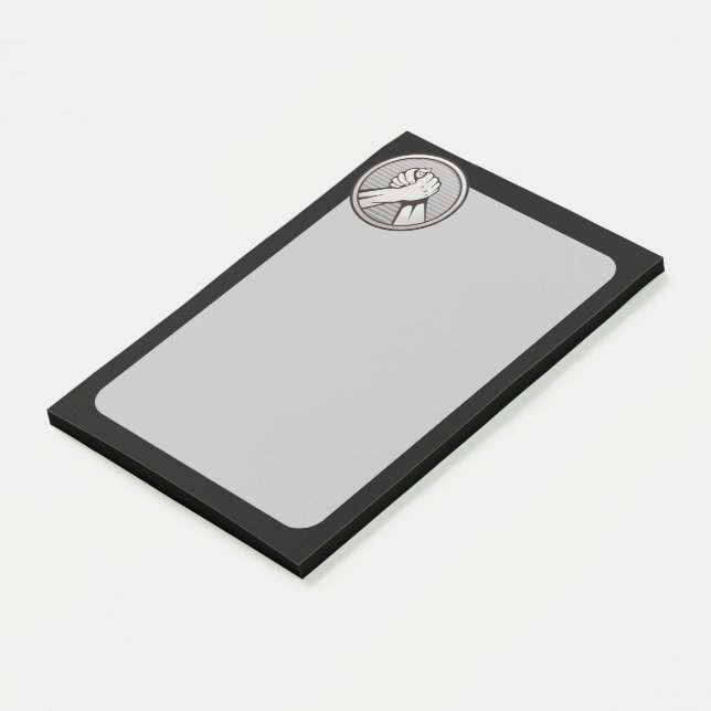 Bloco De Notas Prata de luta do braço (Inclinado)