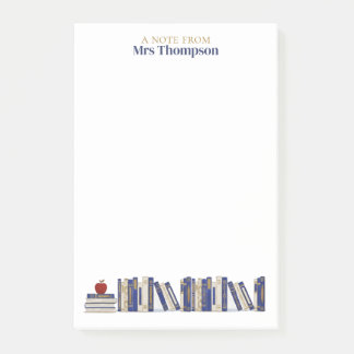 Bloco De Notas Prateleira de Livros Apple Blue Gold Personalizada