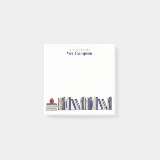 Bloco De Notas Prateleira de Livros Apple Blue Gold Personalizada