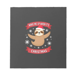 Bloco De Notas Preguiça engraçada acorde-me quando for Natal Xmas
