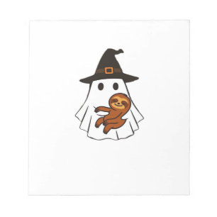Bloco De Notas Preguiça Halloween Fantasma Bruxa Chapéu Amantes d