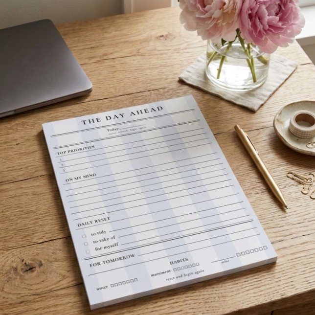 Bloco De Notas Preppy Daily Planner | Calm Date Ahead  (Criador carregado)