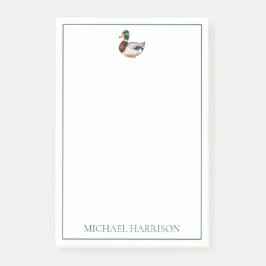 Bloco De Notas Preppy Mallard Duck Personalized