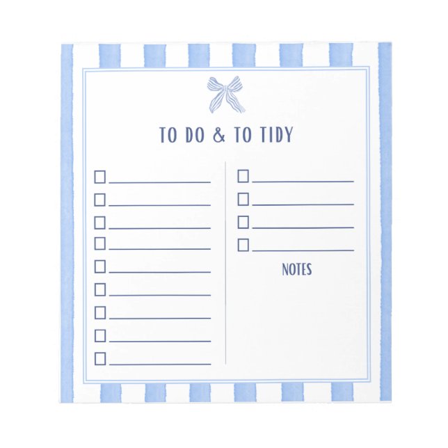 Bloco De Notas Preppy Para Fazer & Organizar (Frente)