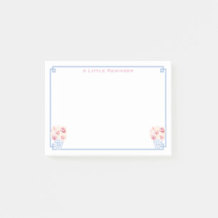 Bloco De Notas Preppy Pink Blue Ginger Jar Personalizado