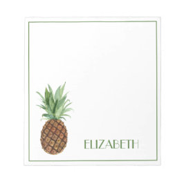 Bloco De Notas Preppy Tropical Pineapple Personalized