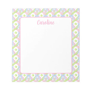 Bloco De Notas Preppy Watercolor Argyle Pickleball Paddles