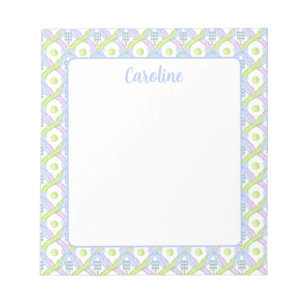 Bloco De Notas Preppy Watercolor Argyle Pickleball Paddles