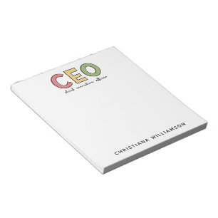 Bloco De Notas Presente CEO Diretor Executivo Chefe