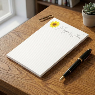 Bloco De Notas (Presente com Nome de Girassol Personalizado) Mini