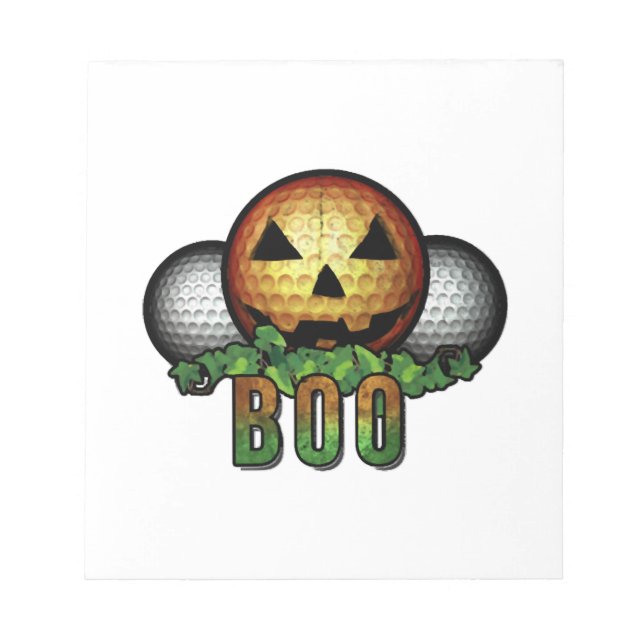 Bloco De Notas Presente de Aposentadoria de Golfe no Halloween do (Frente)
