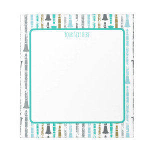 Bloco De Notas Presente de Instrumento Musical Personalizável Cla