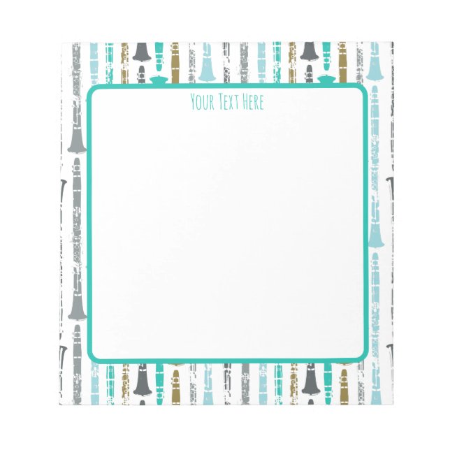 Bloco De Notas Presente de Instrumento Musical Personalizável Cla (Frente)