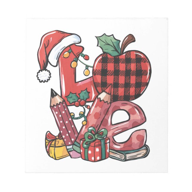 Bloco De Notas Presente de Professor | Feliz Natal Amor (Frente)