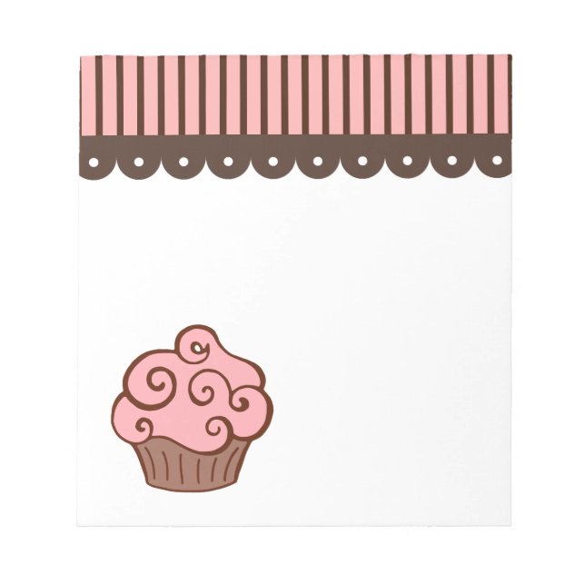 Bloco De Notas Presente do notebook da cozinha de Cupcake rosa (Frente)
