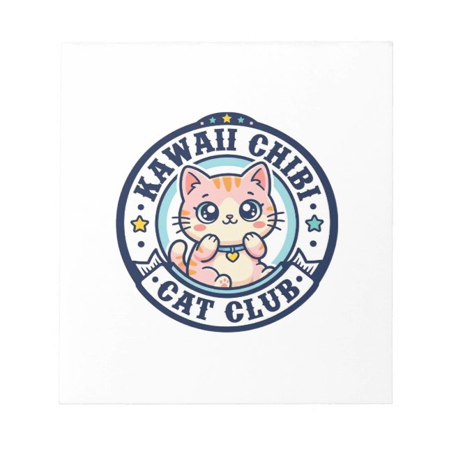 Bloco De Notas Presente para Mãe de Gato Kawaii Chibi - Kawaii Ch (Frente)
