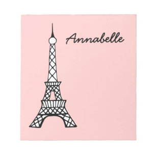 Bloco De Notas Presente para Notepad Torre Eiffel de Escola Rosa