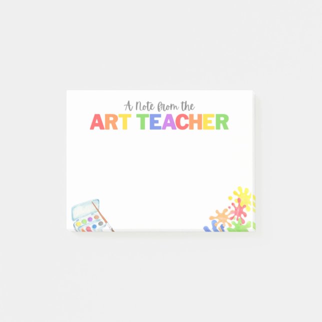 Bloco De Notas Presente para Professor de Arte do Ensino Fundamen (Frente)