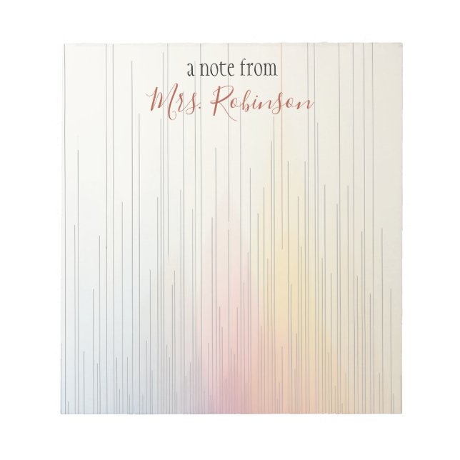 Bloco De Notas Presente Personalizado de Professores com Grade de (Frente)